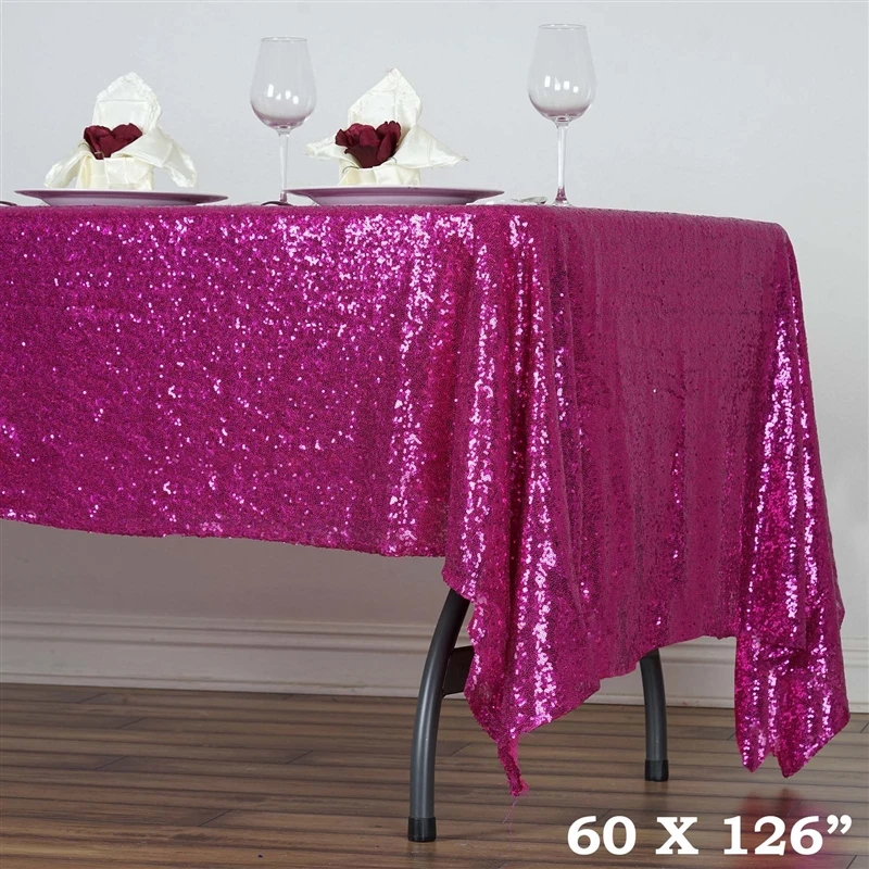 free shipping 10Pcs 60x126&quot150x 320cm Wholesale Premium SEQUIN Rectangular Tablecloth For Banquet Wedding Party | Дом и сад