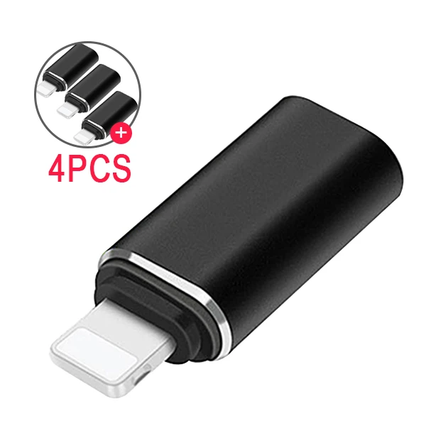 4PC ACCEZZ 5 шт. USB OTG адаптер для iphone X 7 8 Plus XS MAX XR Синхронизация данных зарядное устройство тип-c для освещения 8-контактный конвертер для Apple 6S 5S - Цвет: 4PC