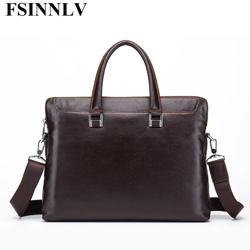 FSINNLV Высокое Качество Натуральная Кожа Мужчины Сумки Портфель Посыльного Crossbody