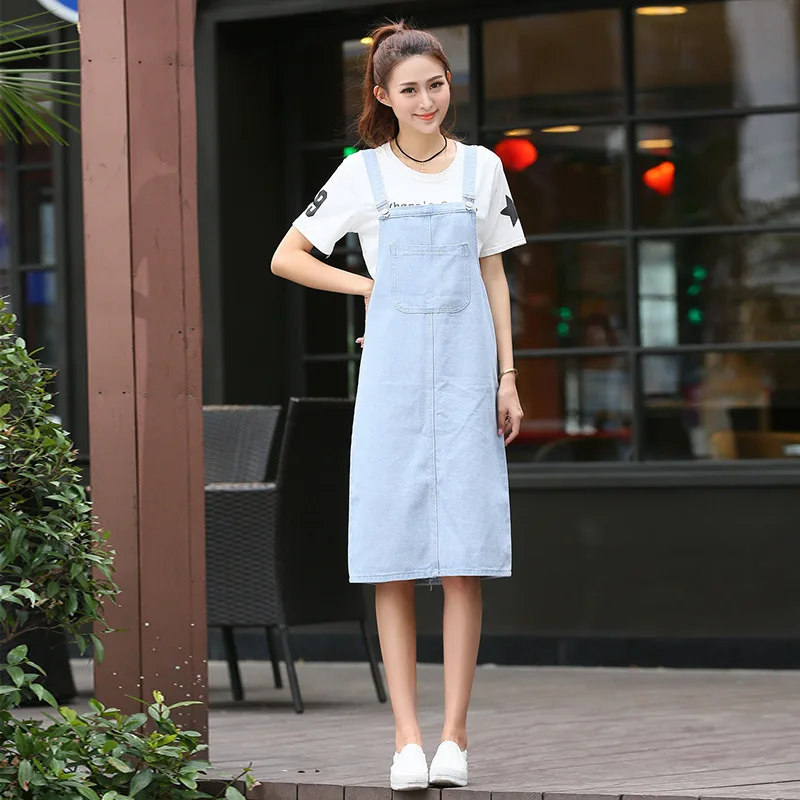 женская спецодежда Для женщин платье из джинсовой ткани 2018 Новый сезон: