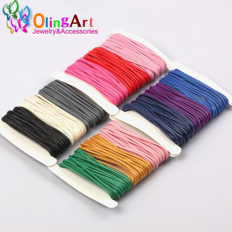 Лидер продаж OlingArt 9 м/карточка 3 цвета смешанный вощеный хлопковый шнур для