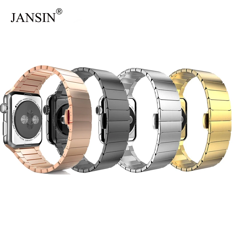 Браслет JANSIN Link для Apple watch 42 мм 38 мм 44 мм 40 мм металлический ремешок из нержавеющей стали для iwatch Series 5 4 3 2 1