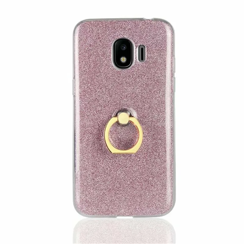 For Samsung Galaxy J2 Pro 2018 mobile phone case clear silicone soft shinning glitter cover with Ring holder |
