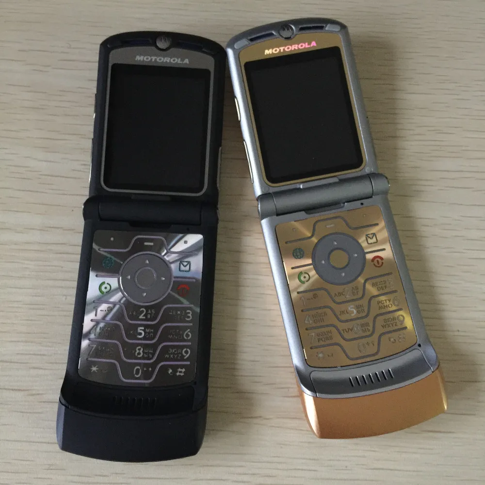Разблокированный Motorola Razr V3i флип GSM Bluetooth MP3 четырехдиапазонный мобильный телефон Восстановленный