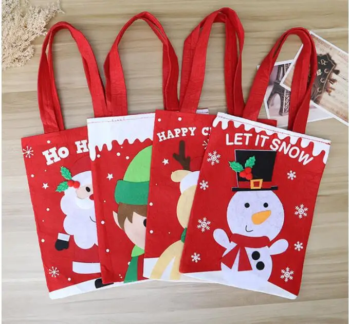 

2022 Creative Snowman Santa Claus Candy Bag Handbag Home Party Decoration Gift Bag Christmas New Year Supplies