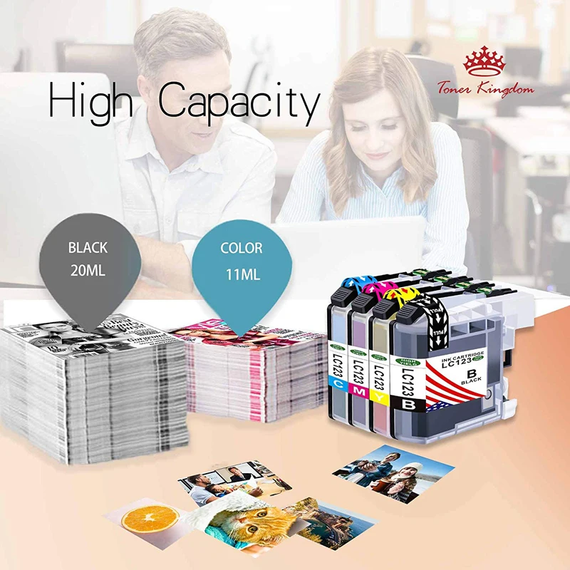 Тонер Королевство 8x LC127 LC123 LC125 XL картриджи для Brother dcp j4110dw DCP J172W J752DW J152W J132W