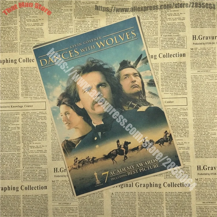 

Dances with Wolves classic movie poster decorative painting the living room modern minimalist European painting