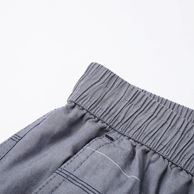 Men Cotton Running Shorts Elastic Pocket Breathable Sportswear Summer Casual Striped Short Trousers Plus Size Drop Shipping