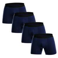 4pcslot long boxer winter mens underwear cotton man boxers breathable solid shorts boxershort pure color male underpants
