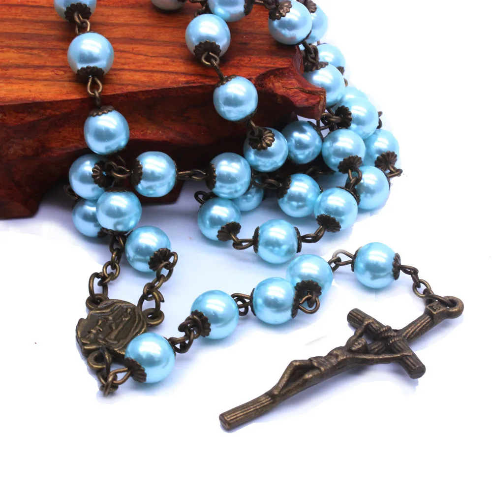 

Rosary Necklace Jewelry Cross Catholic Christian Prayer Supplies