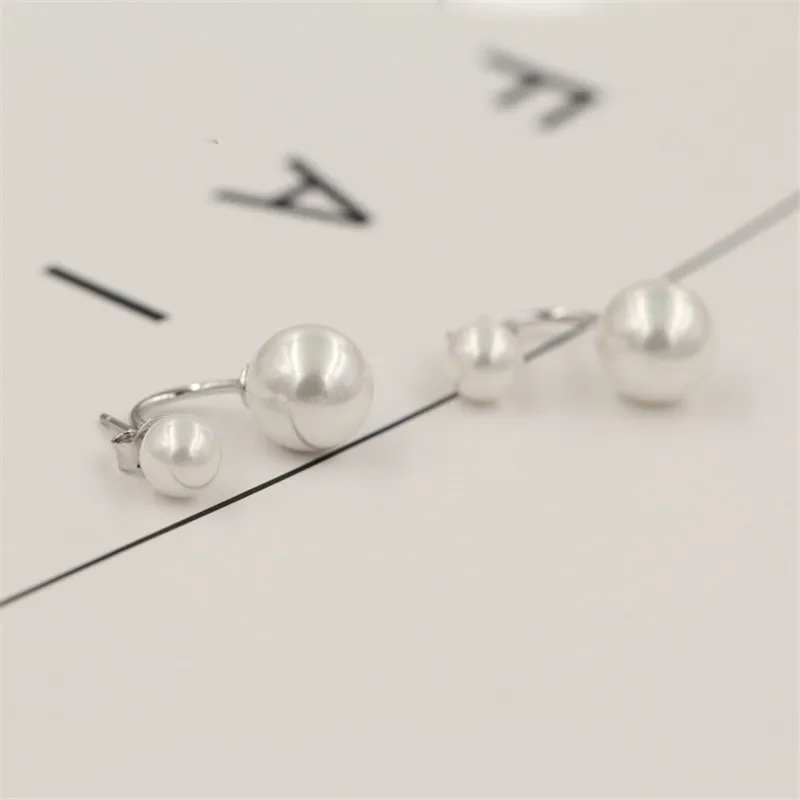 925 Sterling Silver Earrings Hot Style Fashion Pearl Ear Studs Personality 2 Kinds of Wear 8893 | Украшения и аксессуары