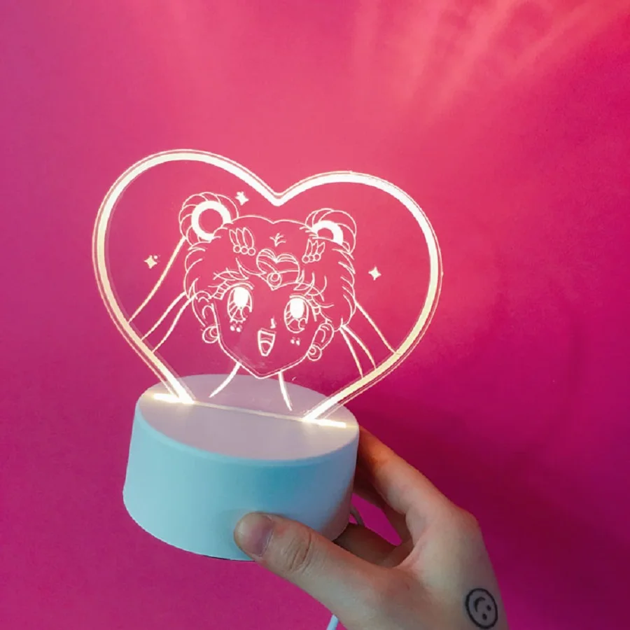 2019 хороший Сейлор Мун led 3D светильник Цвет изменен ночной Светильник s детская