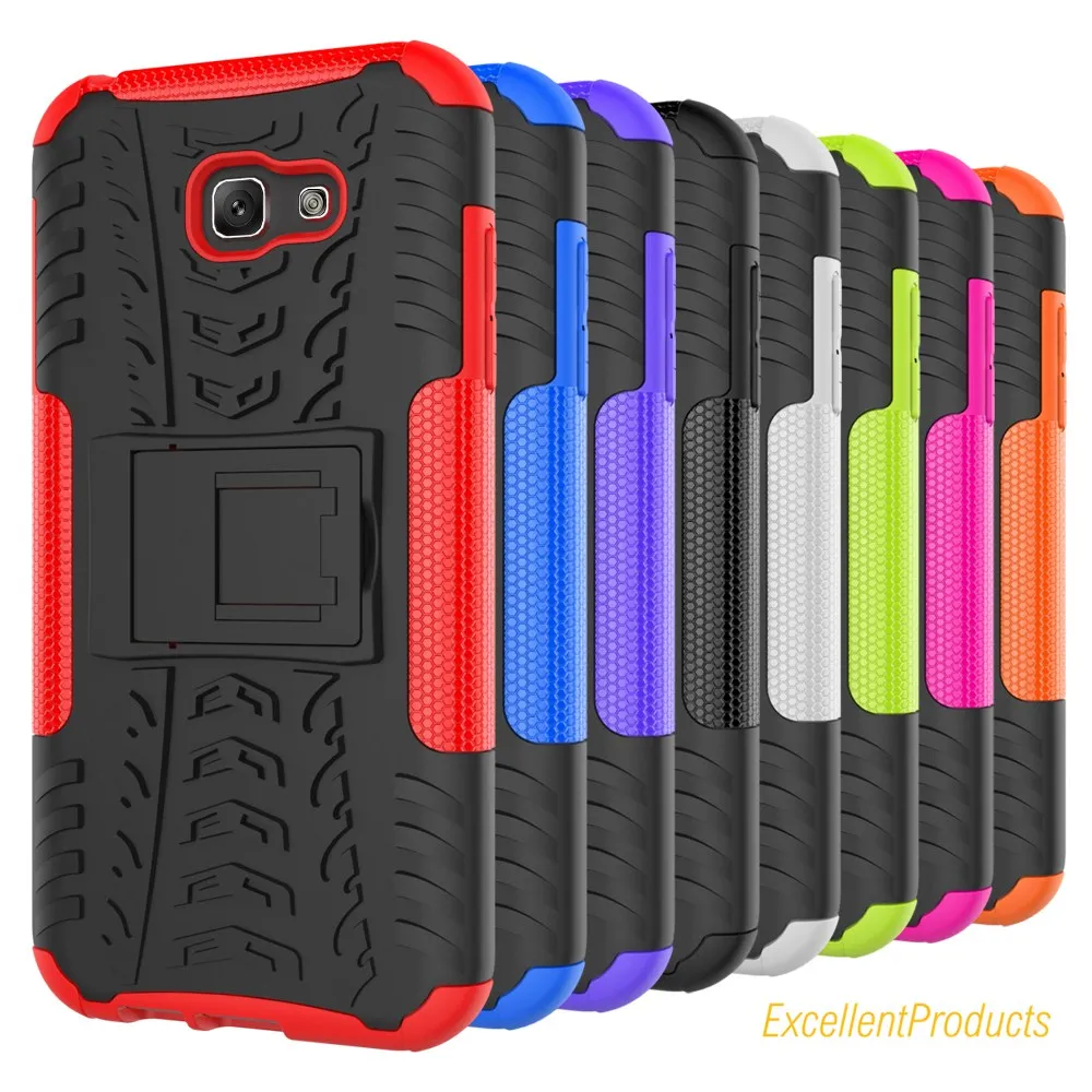 For Samsung A7 2017 Cover Soft Rubber &amp Hybrid Platic Case Mobile Phone cases with Holder Stand Capa coque |