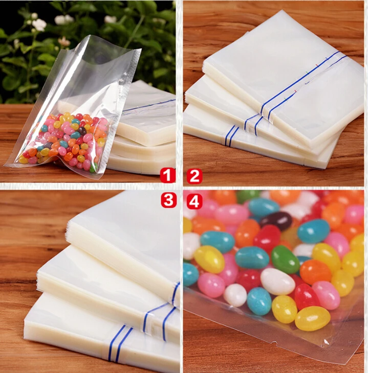 100 шт маленькие размеры Открытый Топ прозрачный термоуплотнительный Мешок