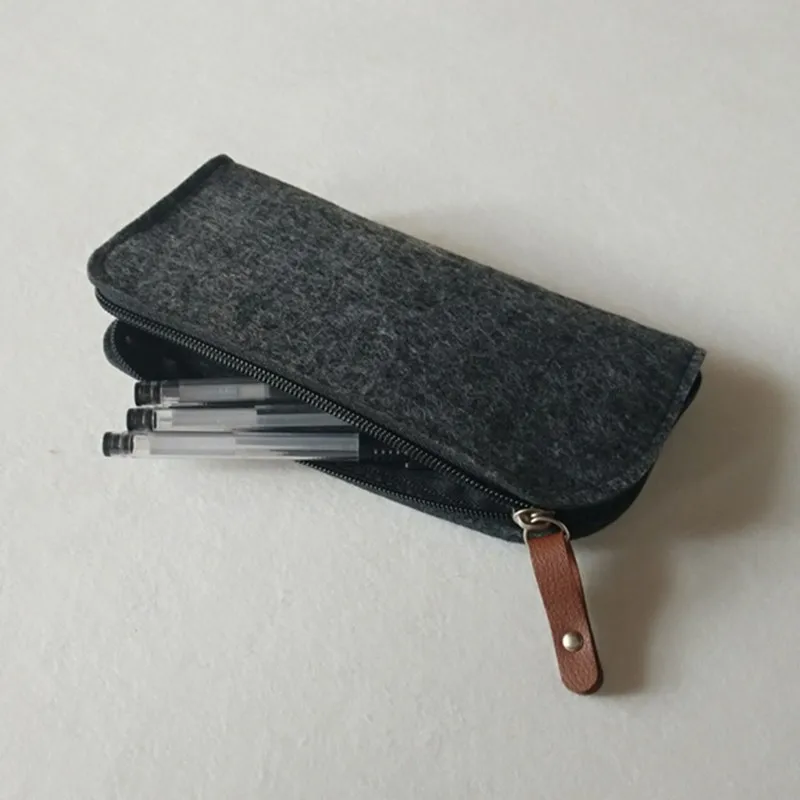 Фетровый школьный пенал высокой емкости estuche escolar серый материал escolar школьные принадлежности kalem kutusu пенал