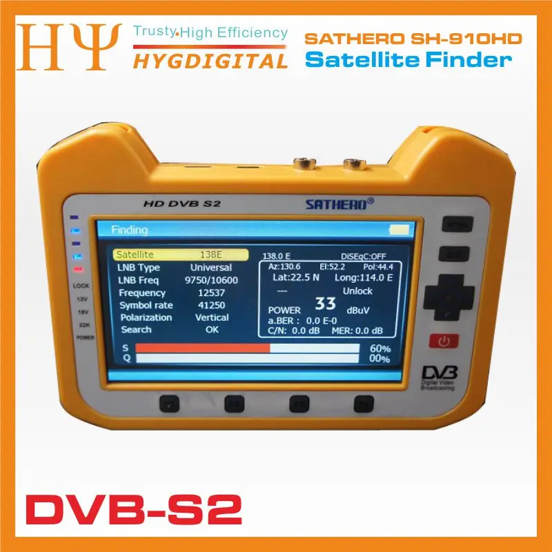 Настоящий Sathero SH 910HD DVB S2 Цифровой спутниковый Finder метр Satfinder HD с функцией