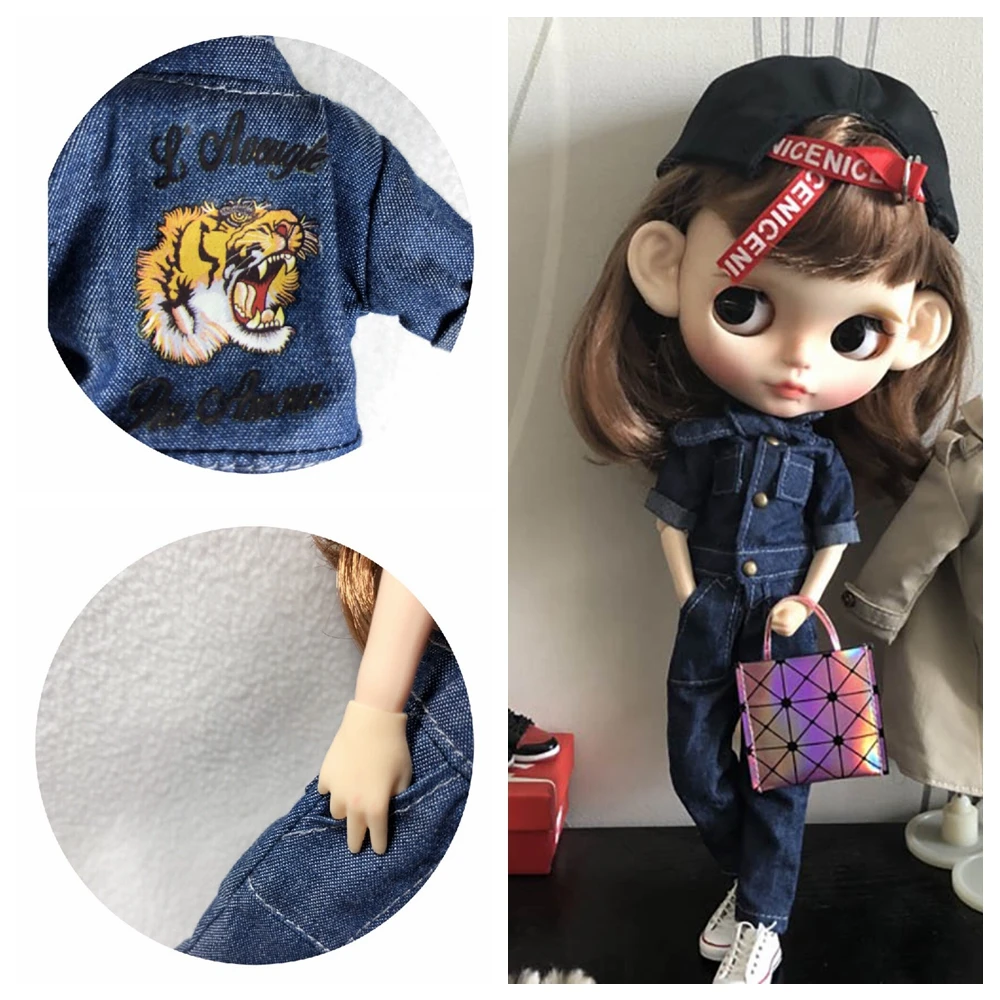 1 шт. Модный комбинезон Blyth тигровый одежда джинсовый брючный с сиамским принтом