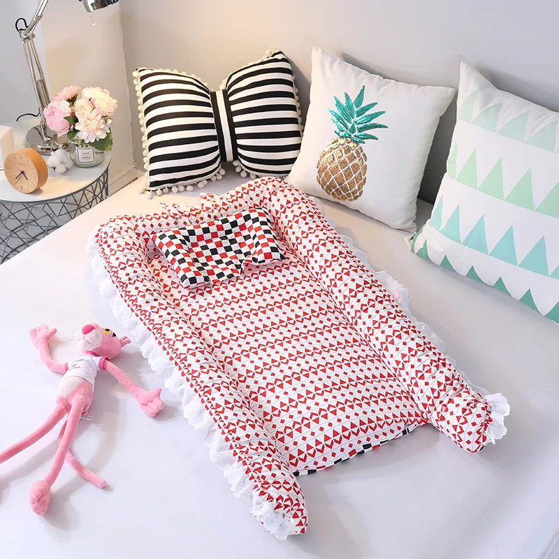 

Free shipping baby crib Washable Portable Bed baby 0-24 month with bed Quilt pillow sleeper babynest for newborn and toddlers