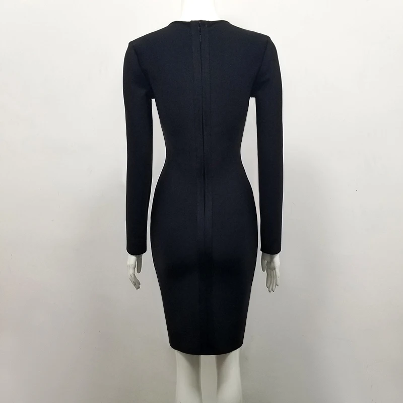 

Sexy Bandage Dress Long Sleeve Fashion Night Club Celebrity Party V-Neck Autumn Winter Bodycon Elegant Dresses