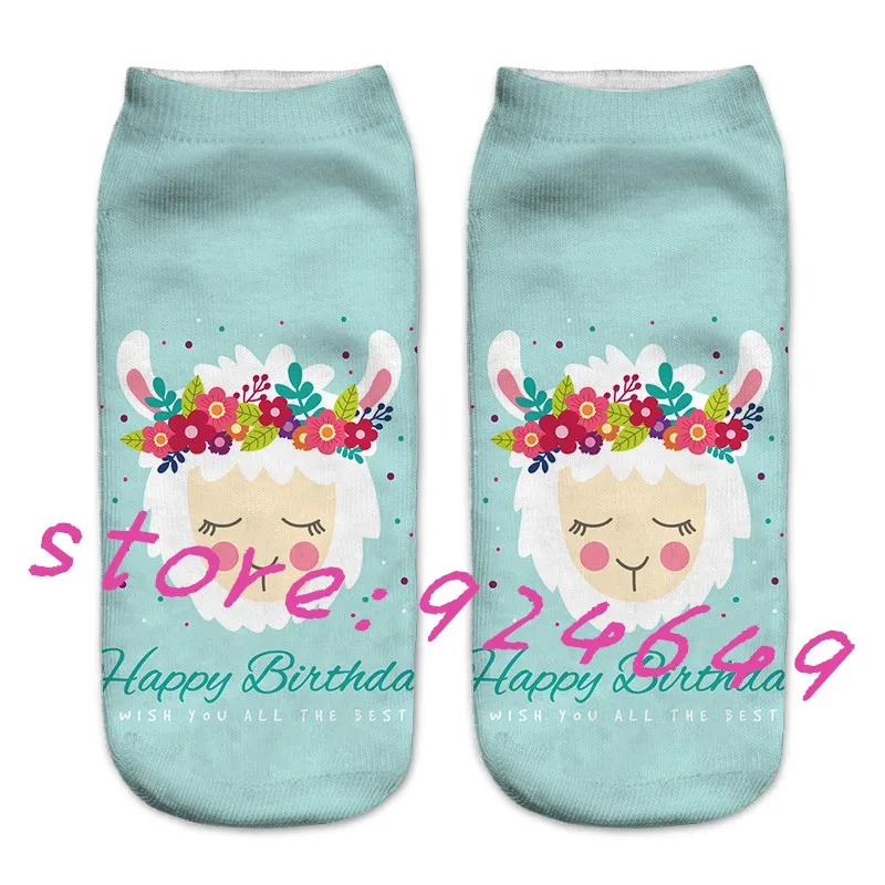 Носки с 3D мультяшным принтом Альпака 1 пар/упак. предложение! Модные хлопковые