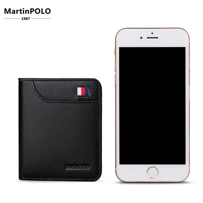 MartinPOLO 2019 модная брендовая мужская кошельки натуральная кожа тонкие двойные