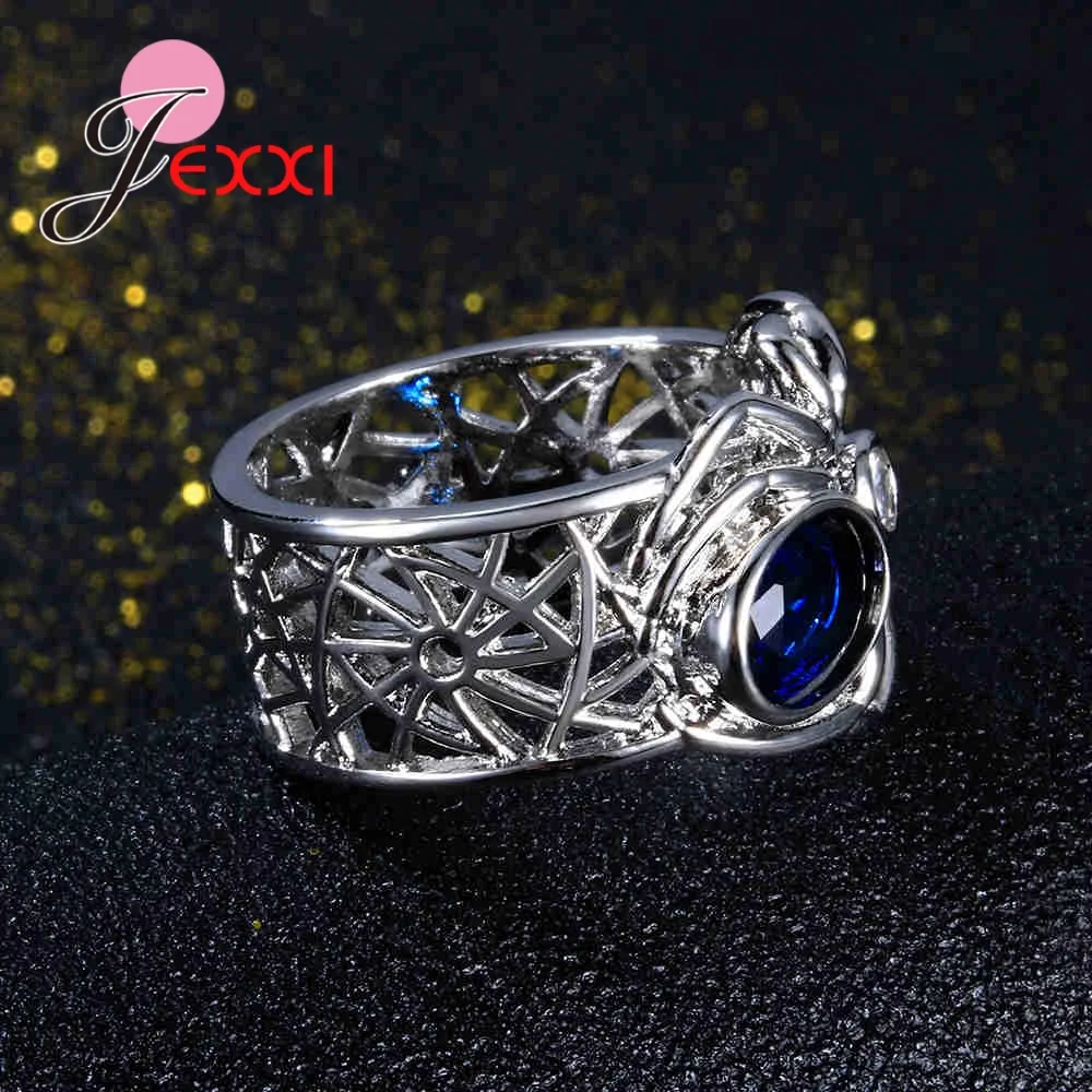 Мужские и женские серебряные кольца в стиле панк с фианитом | Украшения