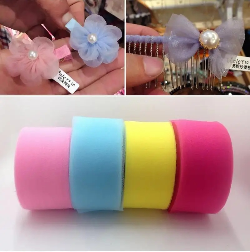 

50 yards 60MM seersucker bow Chiffon Chiffon organza ribbon belt strap of DIY hair material
