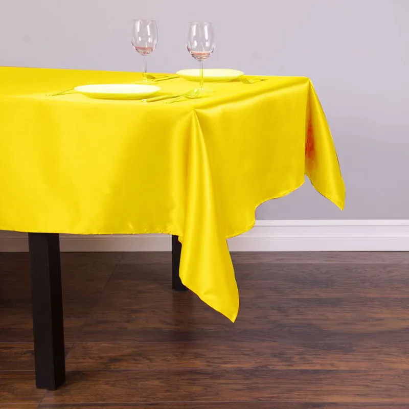 yellow 1 шт. 145 см x 304 см атласная Скатерть нарядные скатерти прямоугольная гостиничная домашняя Свадебная вечеринка скатерть рождественские праздничные украшения - Цвет: yellow