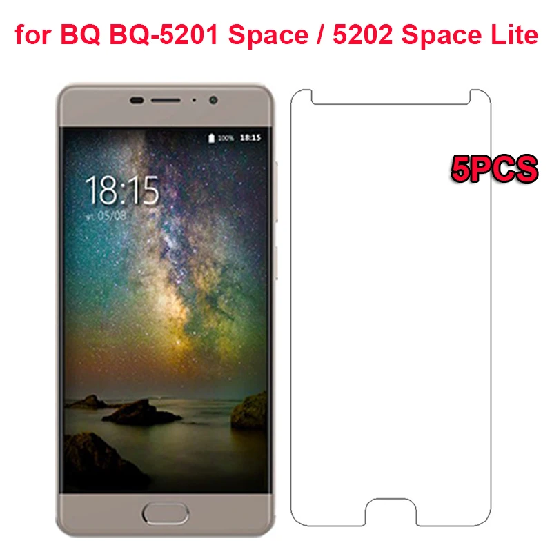 5 шт. для BQ BQ-5201 Space 5201, Взрывозащищенная защитная пленка из закаленного стекла для экрана, Защитное стекло для BQ-5202 Space Lite 5202