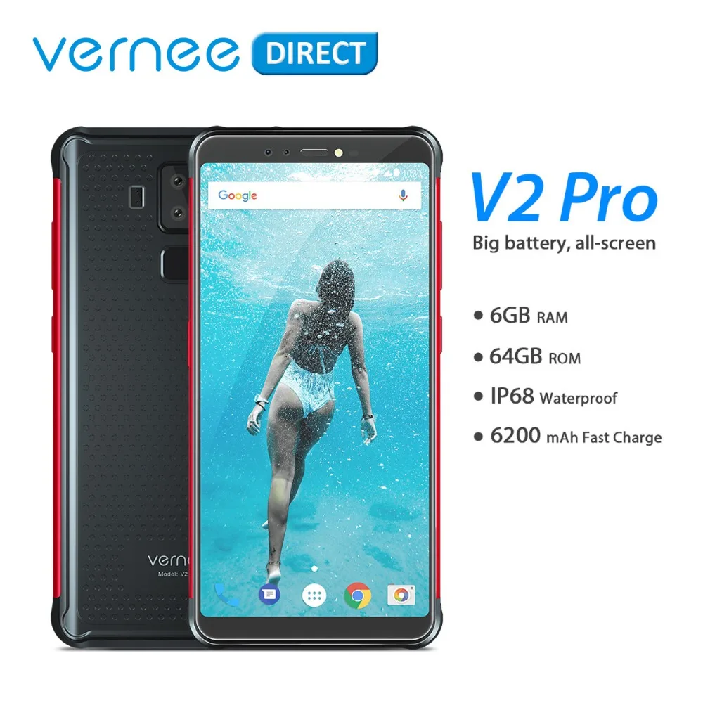 Глобальная версия Vernee V2 Pro Водонепроницаемый 5 99 ''мобильный прочный телефон 6 +