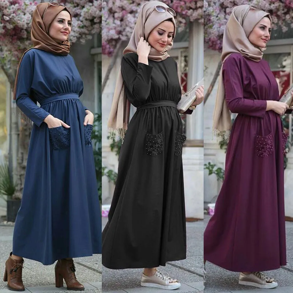 Платья большого размера 2019 Abaya Dubai Бангладеш женские мусульманские летние