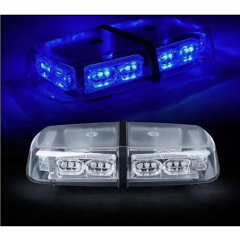 Gen 3 Blue 36 LED 18 Watts Roof Top High Intensity Law Enforcement Emergency Hazard Warning LED Mini Bar Strobe Light with Magne