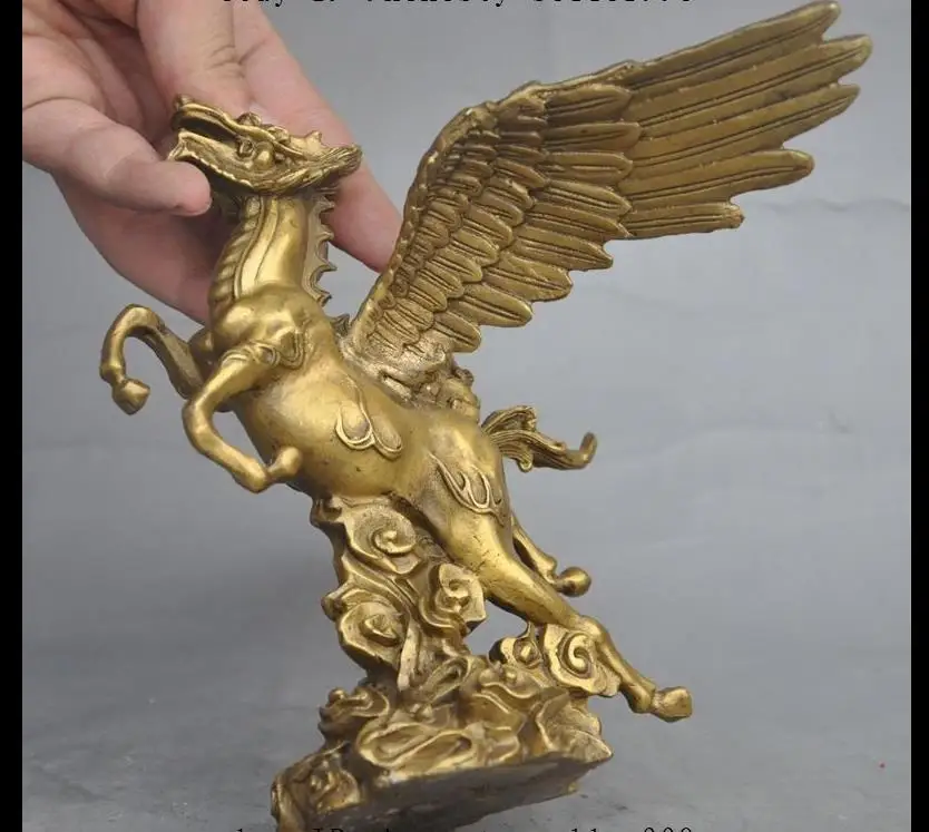 671115629+++8&quotChina FengShui Brass dragon head fly Horses auspicious Lucky statue Sculpture | Дом и сад