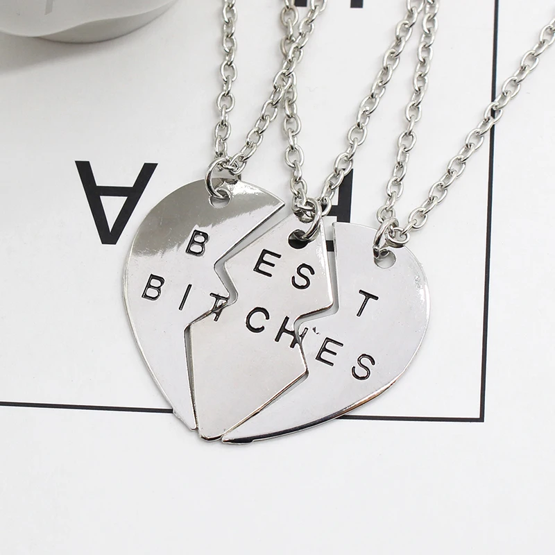 Комплект брелков Best Bitches Кулоны из нержавеющей стали ожерелье для женщин золотой