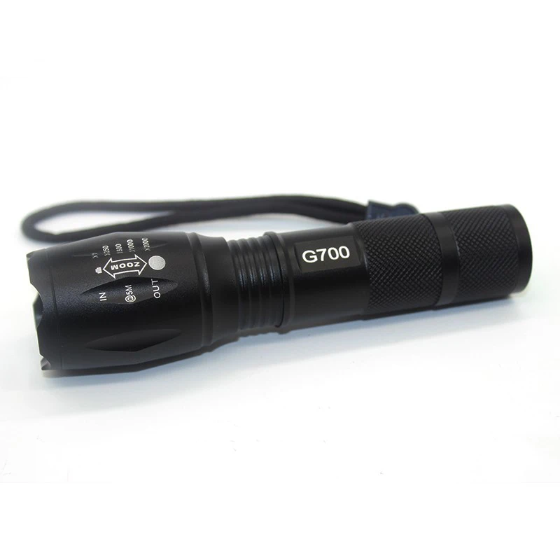 Тактический военный фонарь Cree XML T6 3800 люмен+ Подарочная коробка+ зарядное устройство+ красная дубинка+ фонарь на 18650 батареях