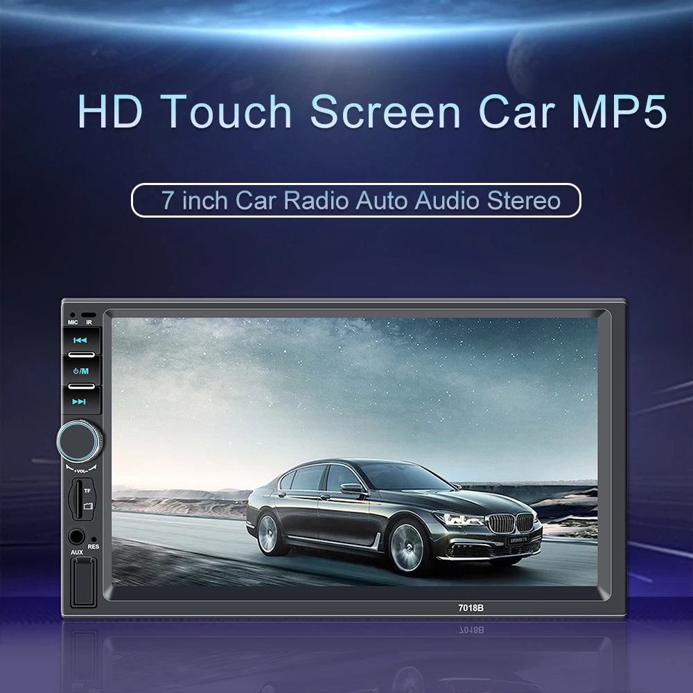 Двойной Din стерео " HD Сенсорное Зеркало Ссылка Autoaudio мультимедиа MP5 плеер сабвуфер Bluetooth Камера заднего вида магнитофон