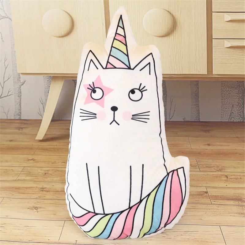 Мягкая подушка в форме морской лошади/кошек/единорога Сиеста плюшевая для стула