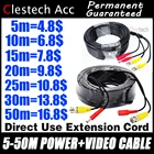 Удлинительный провод BNC + DC, медный кабель AHD для видео и питания 5 м, 10 м, 15 м, 20 м, 30 м, 50 м