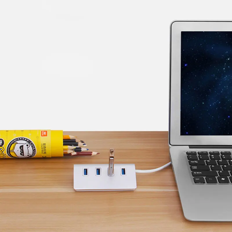 EASYA Мульти USB 3,0 концентратор адаптер портативные концентраторы USB разветвитель 4 порта 5 Гбит/с Алюминиевый сплав серебро для портативных ПК Компьютерное использование