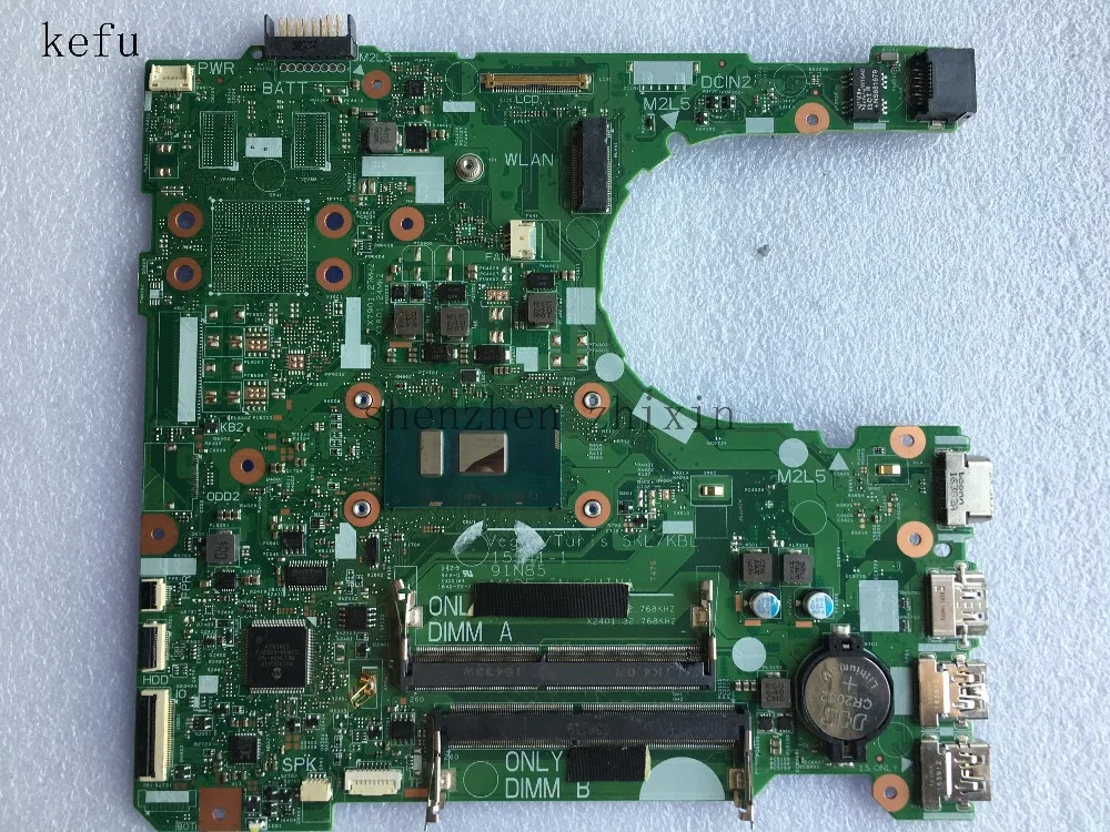 Материнская плата KEFU для ноутбука DELL 3568 модель I3 7100U 01CM9N 1CM9N 91N85 DDR4 материнская