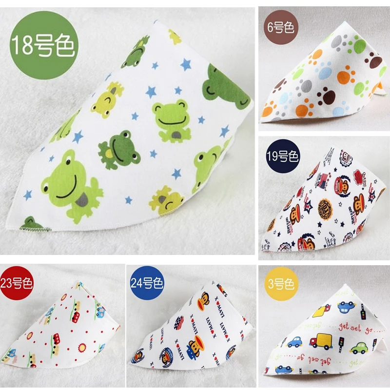 

Y45 Free shipping selling knitting combed cotton double buckle saliva towel baby burp triangle towel without fluorescent agent