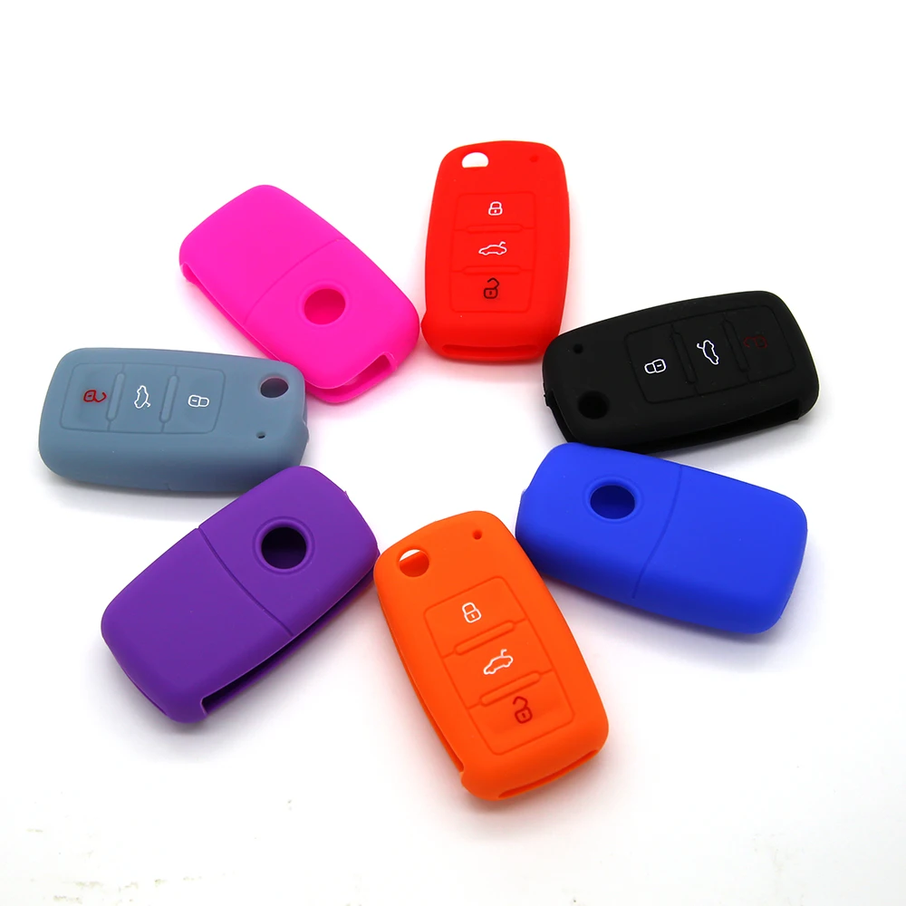 Купить 2 отправить один силиконовый автомобильный защитный ключ чехол для Volkswagen