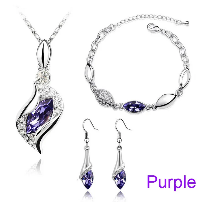 Старинные ювелирные изделия наборы Белое золото Цвет Красный Кристалл 9 Цвета