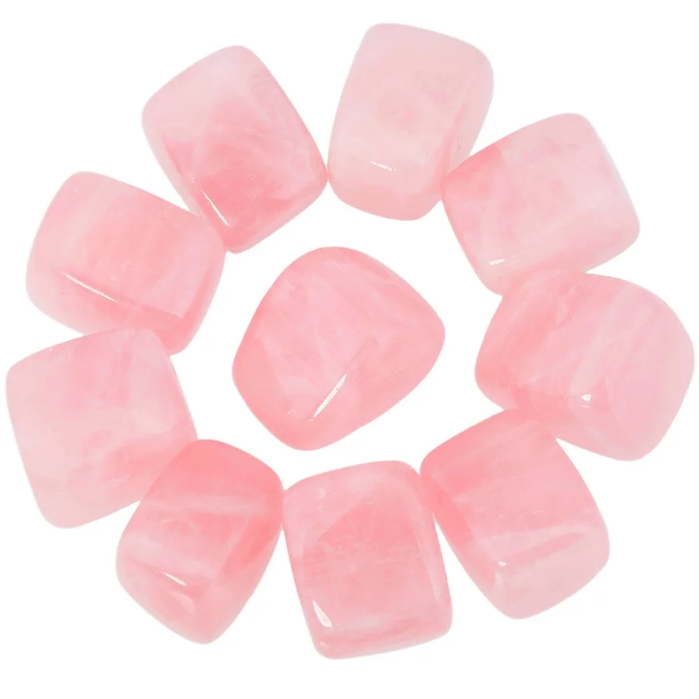 TUMBEELLUWA 1lb (460g) Pink Quartz Tumbled Polished Stones for Wicca Reiki Energy Healing Crystal