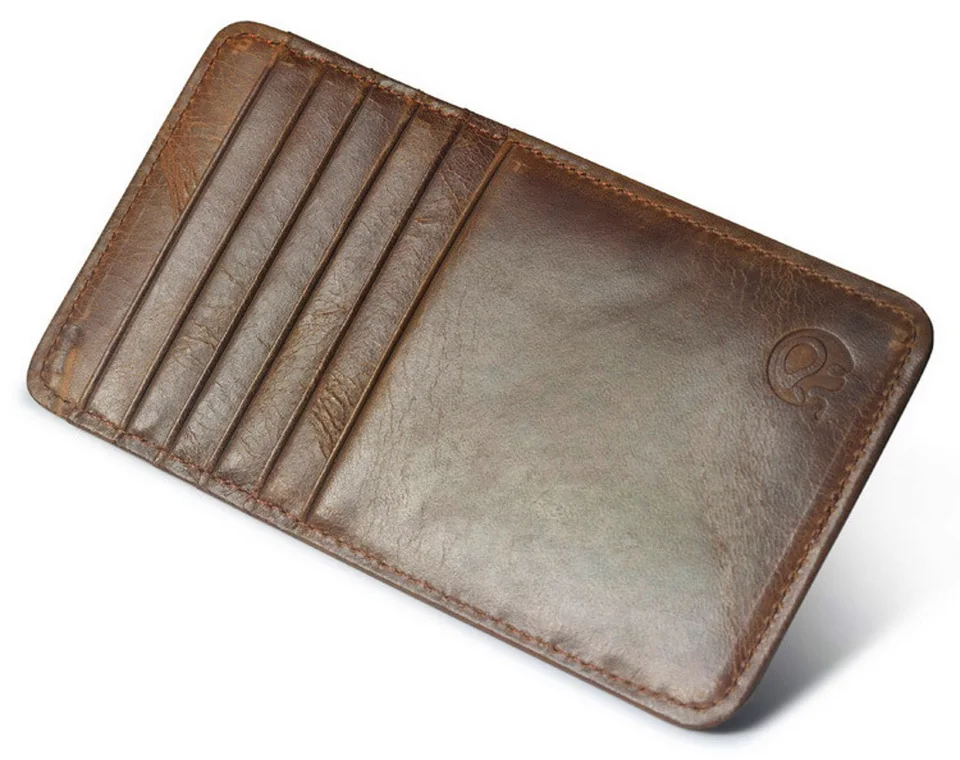 Из натуральной кожи Винтаж водительских прав ID Card Holder Бизнес карты держатель
