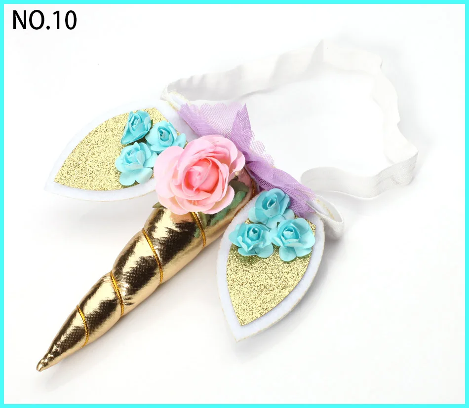 free shipping 50pcs Unicorn Flower Crown Headband party headband Magical Floral Gold DIY Kit | Аксессуары для одежды