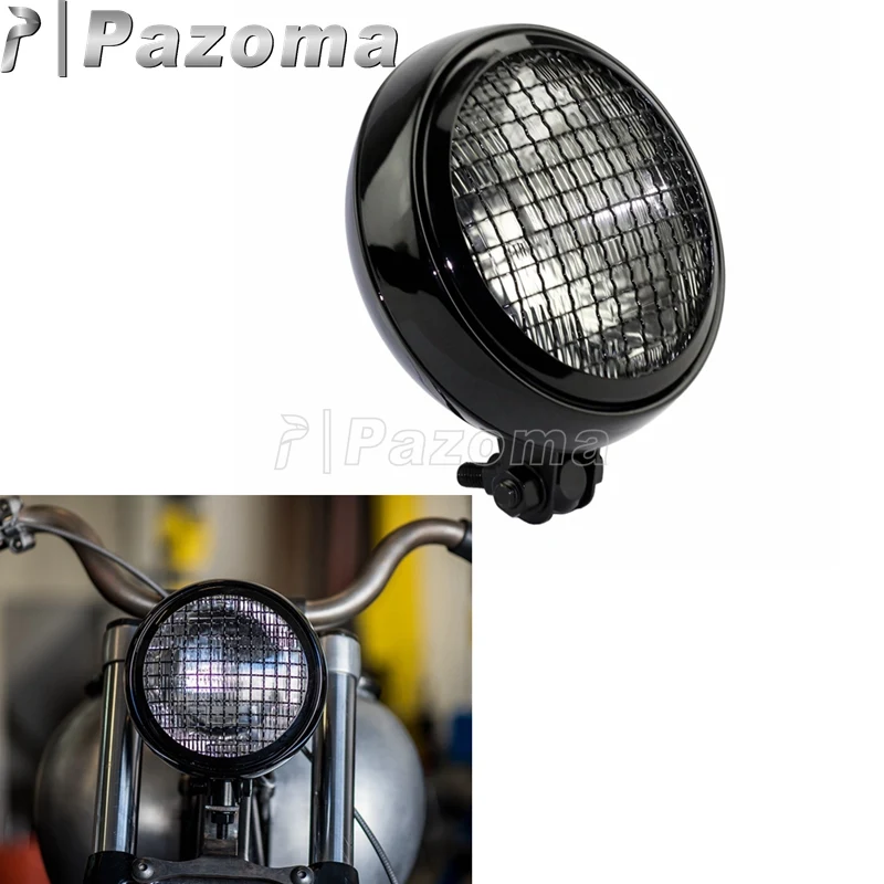 

Черный мотоциклетный винтажный налобный фонарь для Harley Scrambler Chopper Bobber, 5,75 дюйма