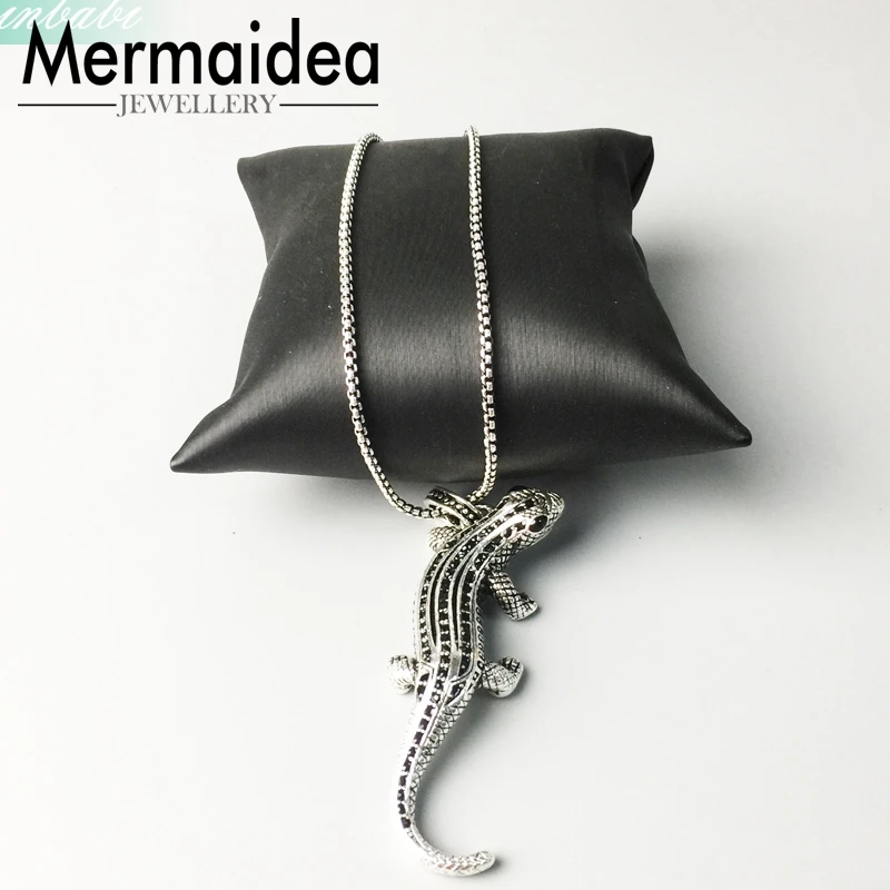 Ожерелье с подвеской из звеньев цепи Саламандра паве подарок для мужчин и женщин