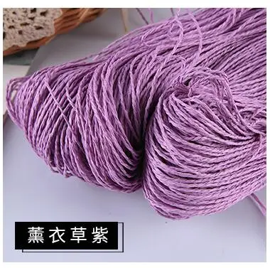 purple 500 г/лот, летняя шляпа, пряжа для вязания, соломенная пряжа из рафии, пряжа для вязания крючком, пряжа для шляп ручной работы, корзины ручной работы - Цвет: purple