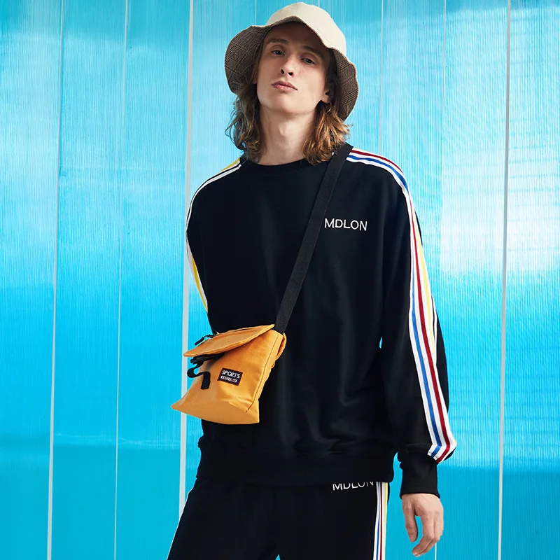 Рукав красочные полосатые эластичные манжеты мужские толстовки моды хип хоп